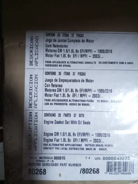 JUEGO DE EMPACADURA
